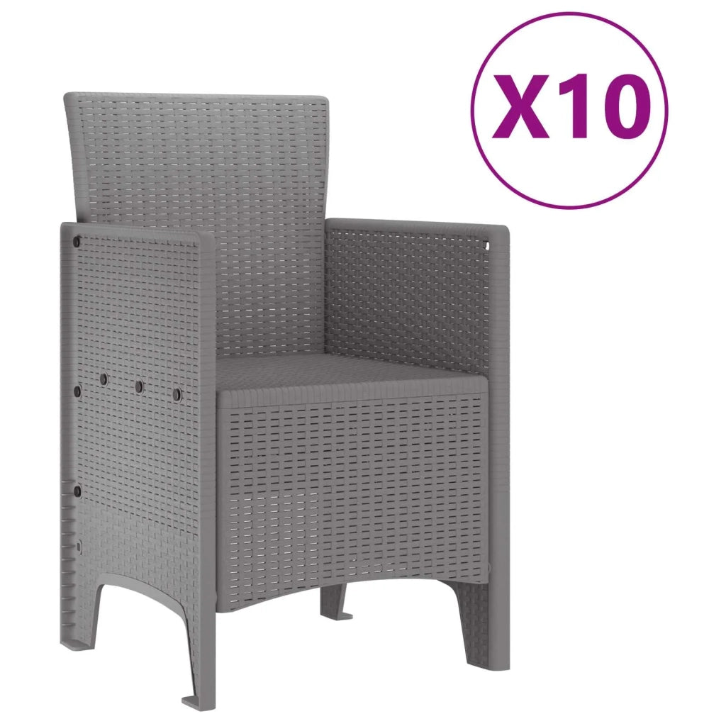 Set da Pranzo per Giardino 11 pcs Grigio chiaro Polipropilene 3378607