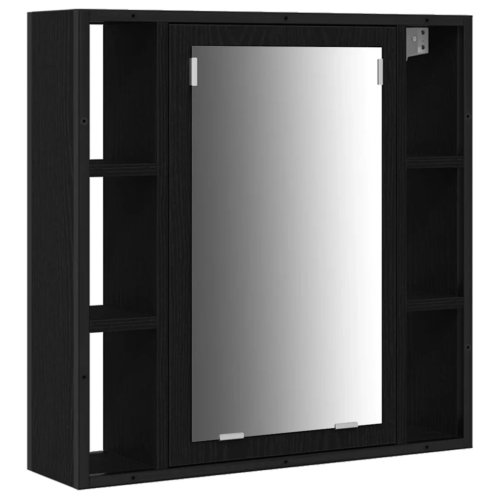 Set di mobili per il bagno 3 pcs Rovere Nero Legno multistrato 3334395