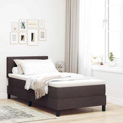 Letto a molle con materasso Marrone Scuro 100 x 200 cm Tessuto