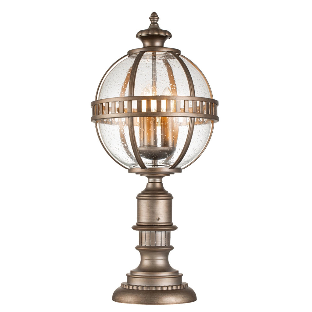 Lampada da esterno a colonna Halleron bronzo E14 IP44