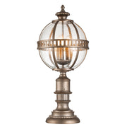 Lampada da esterno a colonna Halleron bronzo E14 IP44