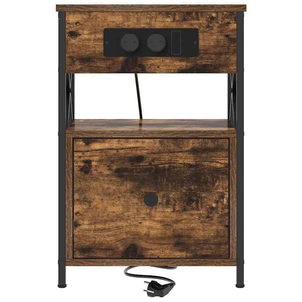 Armadio da Notte Rovere fumé 40 x 31 x 60 cm Legno multistrato 859494