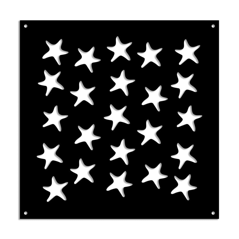 STARFISH - Pannello in PVC traforato - Parasole Colore: nero, Misura: 98x98 cm