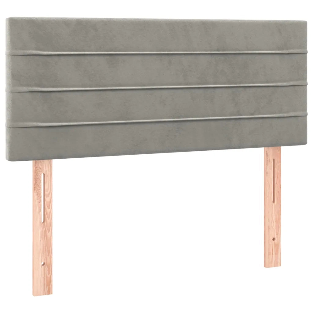 Letto a Molle con Materasso e LED Grigio Chiaro 90x200 cm Velluto