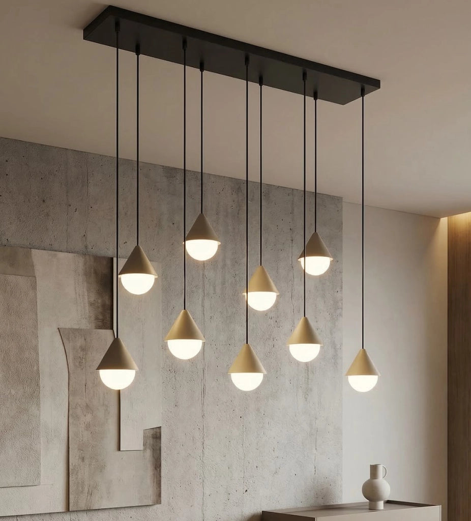 Lampada sospesa moderna GIRO 9xG9 Emibig nero beige bianco