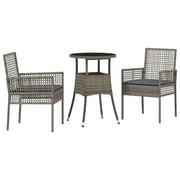Set da Pranzo per Giardino 3 pz | Set Salotto da Giardino Grigio polyrattan