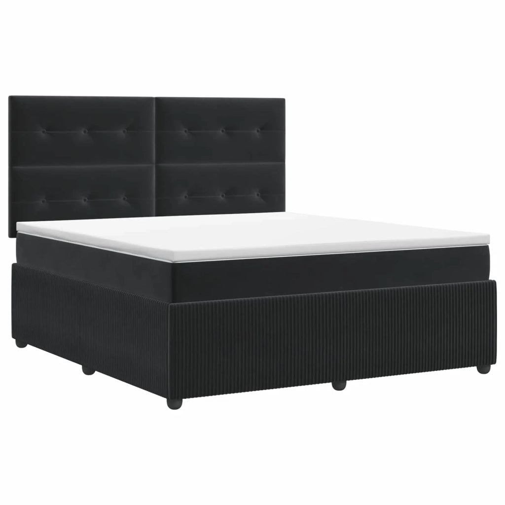 Letto box spring con materasso Nero 140 x 190 cm Velluto 3454603