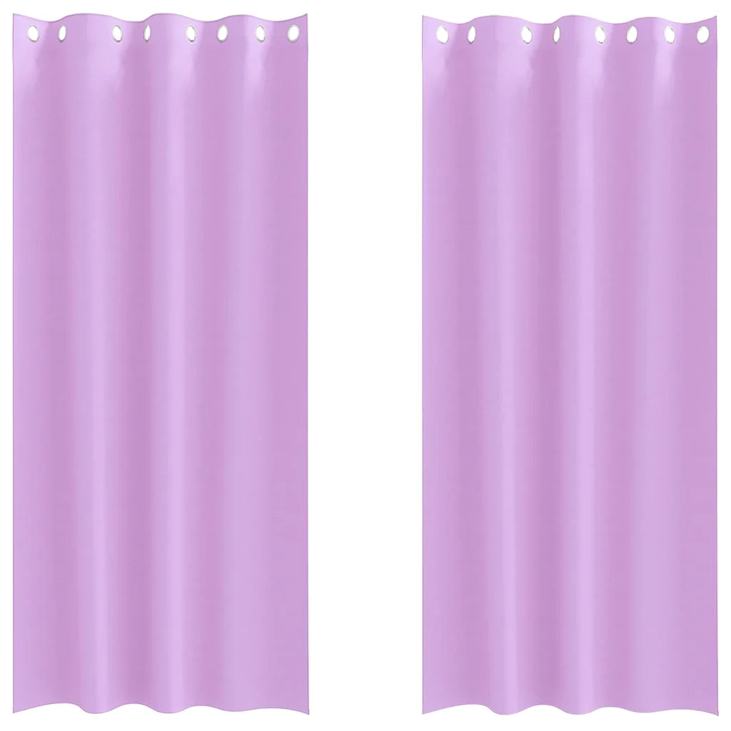 Tende Blackout con Anelli 2 pz Viola 260 x 140 cm Poliestere 4107382
