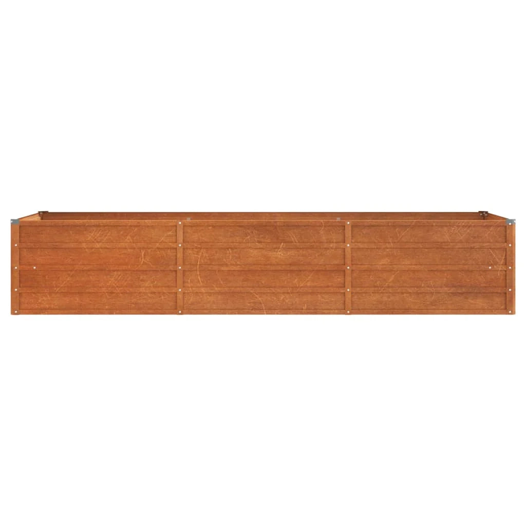 Fioriera rialzata per piante fiori terrazza giardino finitura ruggine 240 x 80 x 45 cm acciaio corten marrone 02_0039868