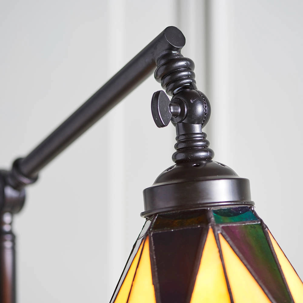 Lampada da terra Tiffany vetrata DARK STAR nera 1xE14 40W