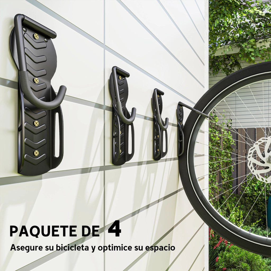 Portabiciclette a parete pieghevole 4 pezzi ¨C Zephmum ¨C Nero