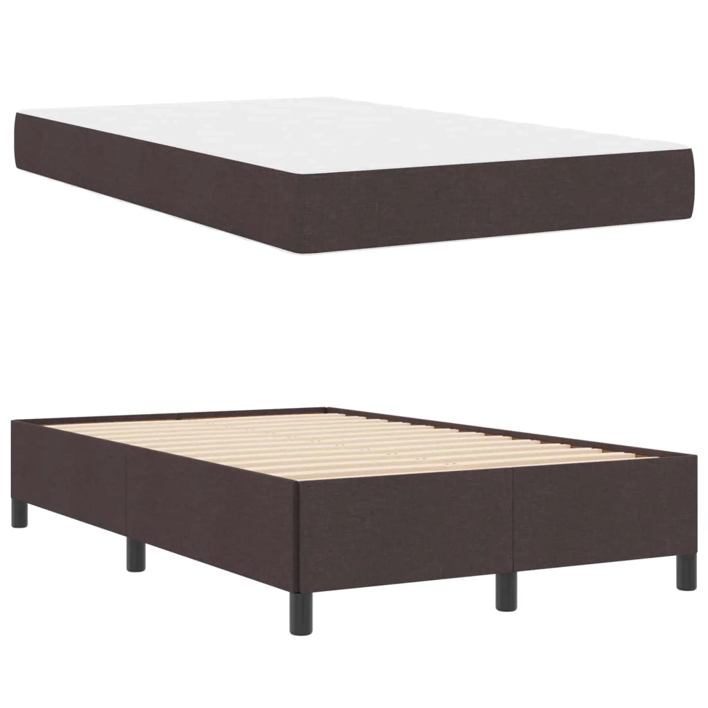 Letto a molle Marrone Scuro 120 x 200 cm Tessuto