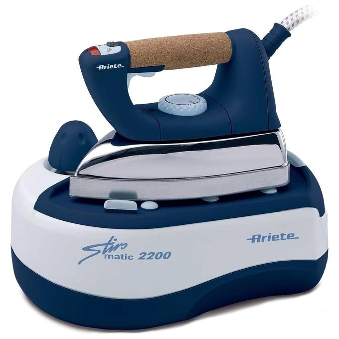 Ariete 6257 Stiromatic 2200 Ferro da Stiro con Caldaia 2000 W Vapore 80 g-min 3 bar Acciaio Inox colore Bianco Blu
