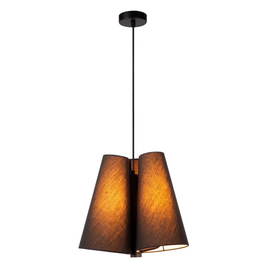Lampada a sospensione Gregory lino nero E27 Ø34 Lucide