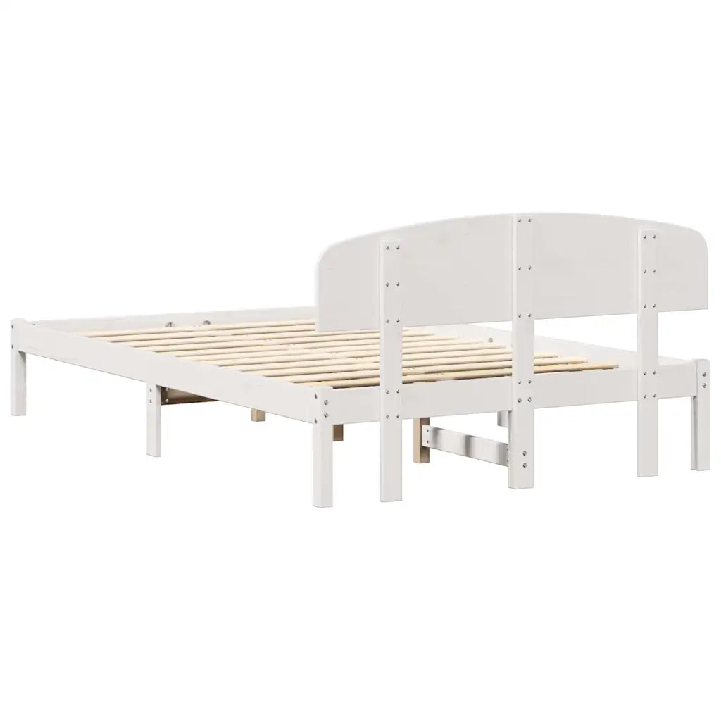 Struttura del letto Bianco 120 x 190 cm Pino massello