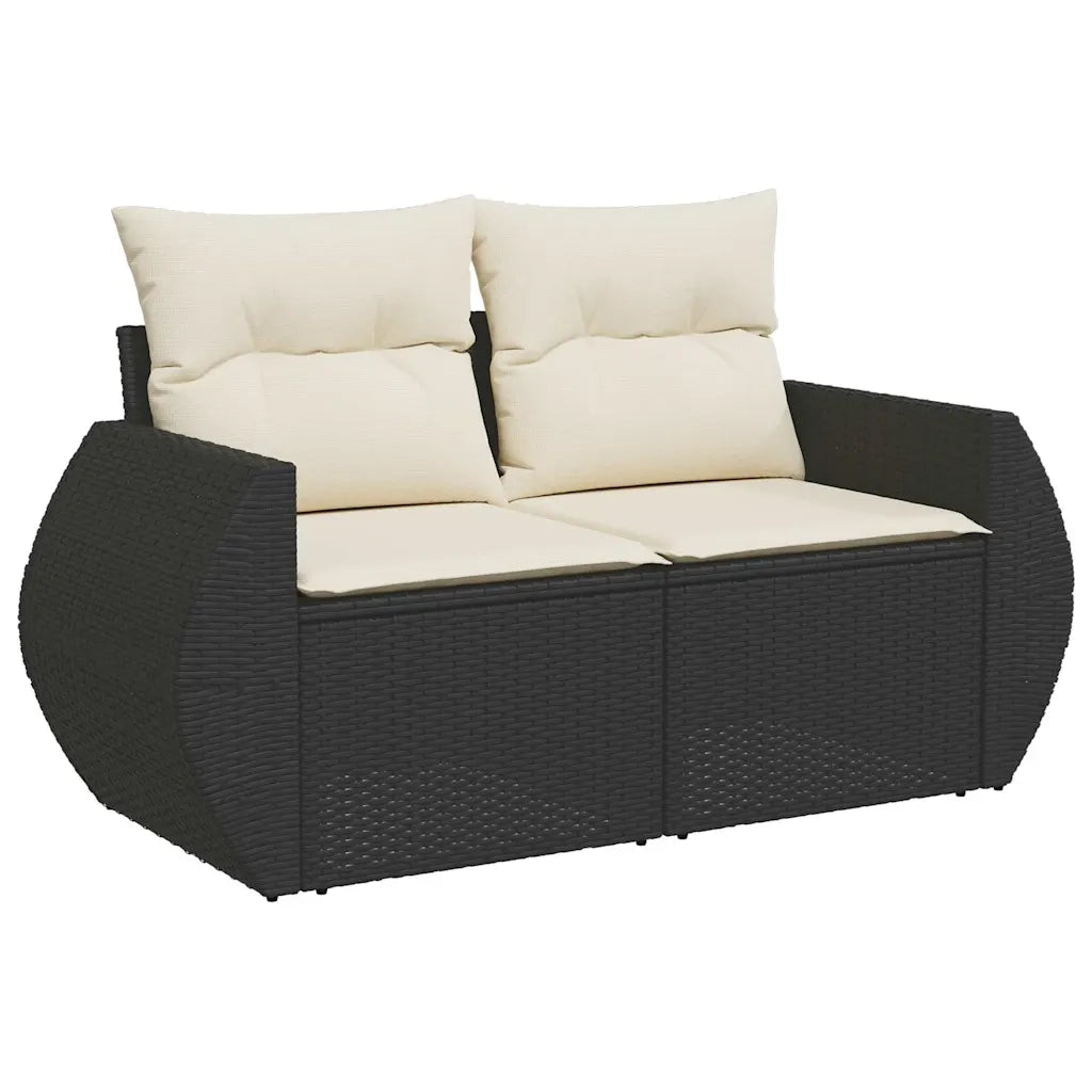 Set Divani da Giardino con Cuscini 7pz Nero Polyrattan 3325592