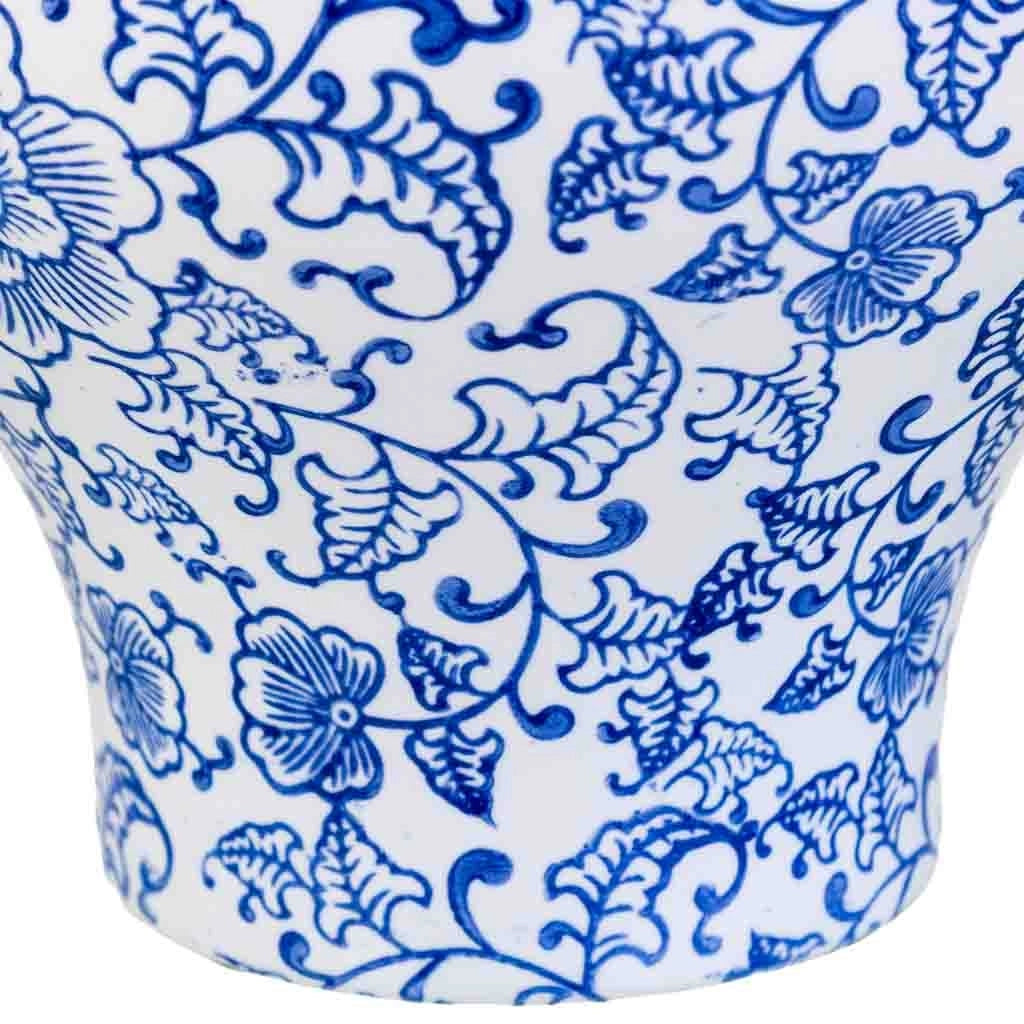 Vaso in ceramica bianca e blu, D23x28h cm