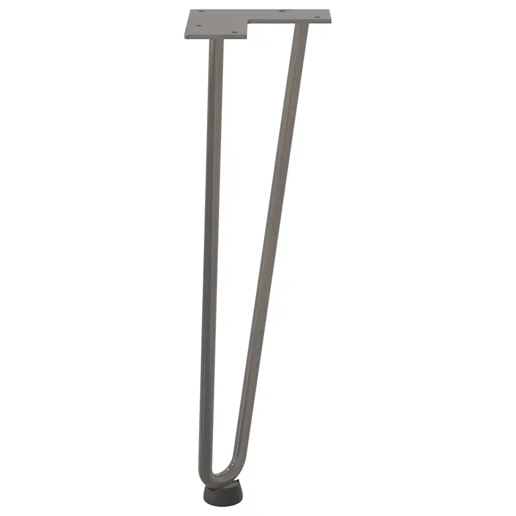 Gambe a forcina per tavolino 4 pz | Piede del tavolo in acciaio naturale 42 cm in acciaio massiccio