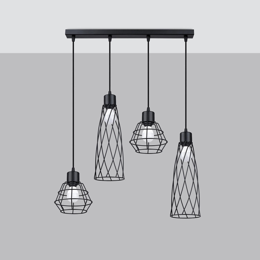 Lampada a sospensione SUBA 4L nero