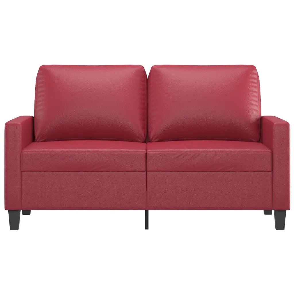 Divano a 2 Posti Rosso Vino 120 cm in Similpelle 359135