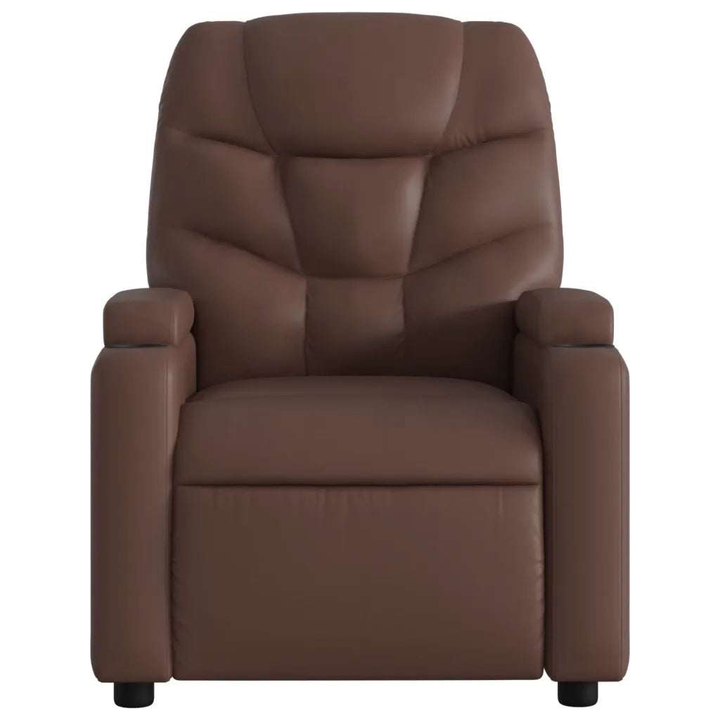 Poltrona | Sedia Relax Reclinabile Marrone in Similpelle