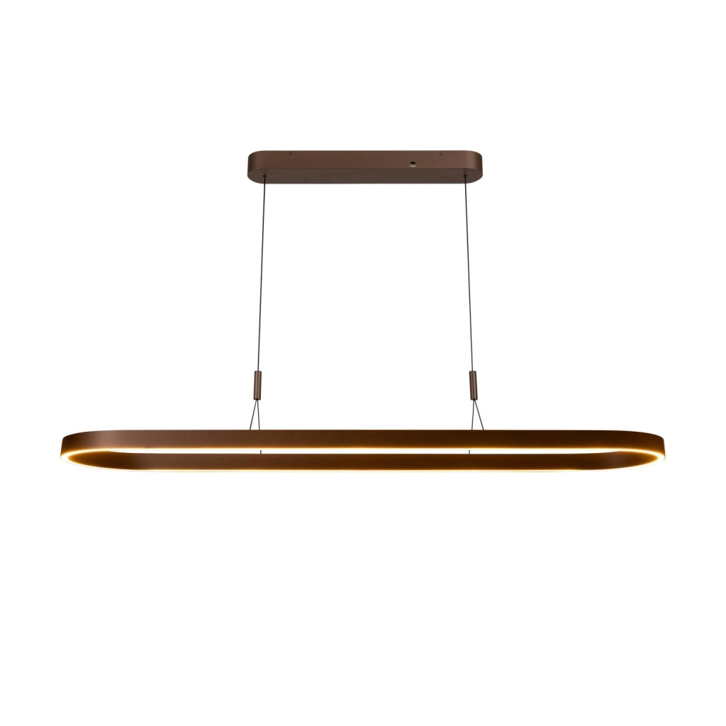Lampada a sospensione LED ovale LIANE marrone Lucide