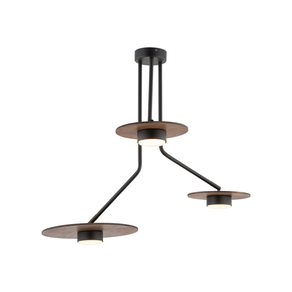 Plafoniera LED Nowodvorski DISK nera legno 72cm 3xGX53