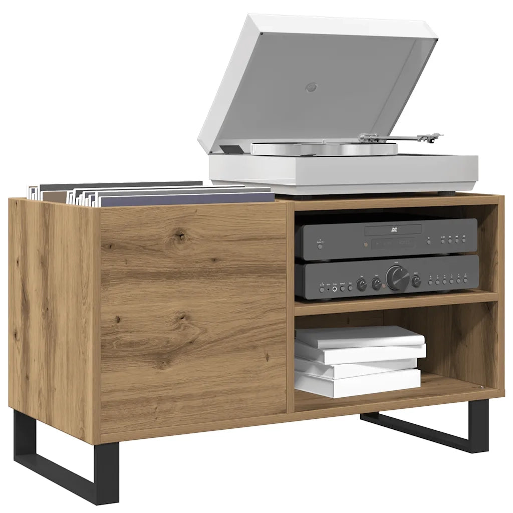 Mobile Porta Dischi Rovere Artigianale 84,5x38x48cm Multistrato 857245