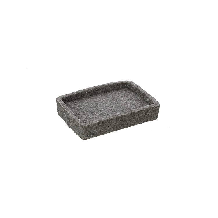Porta sapone bagno in poliresina grigio sabbia effetto pietra Linea Sabbia Feridras