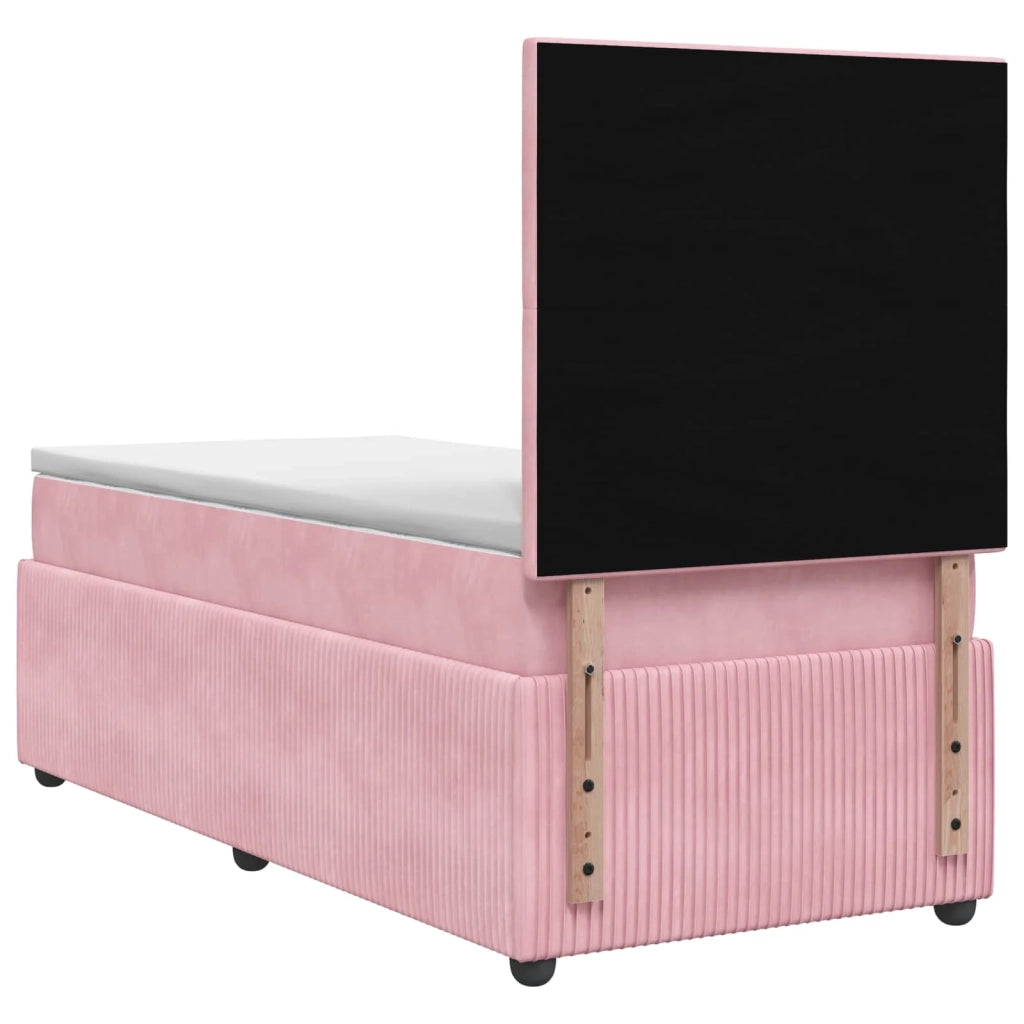 Letto box spring con materasso Rosa 90 x 200 cm Velluto 3454534