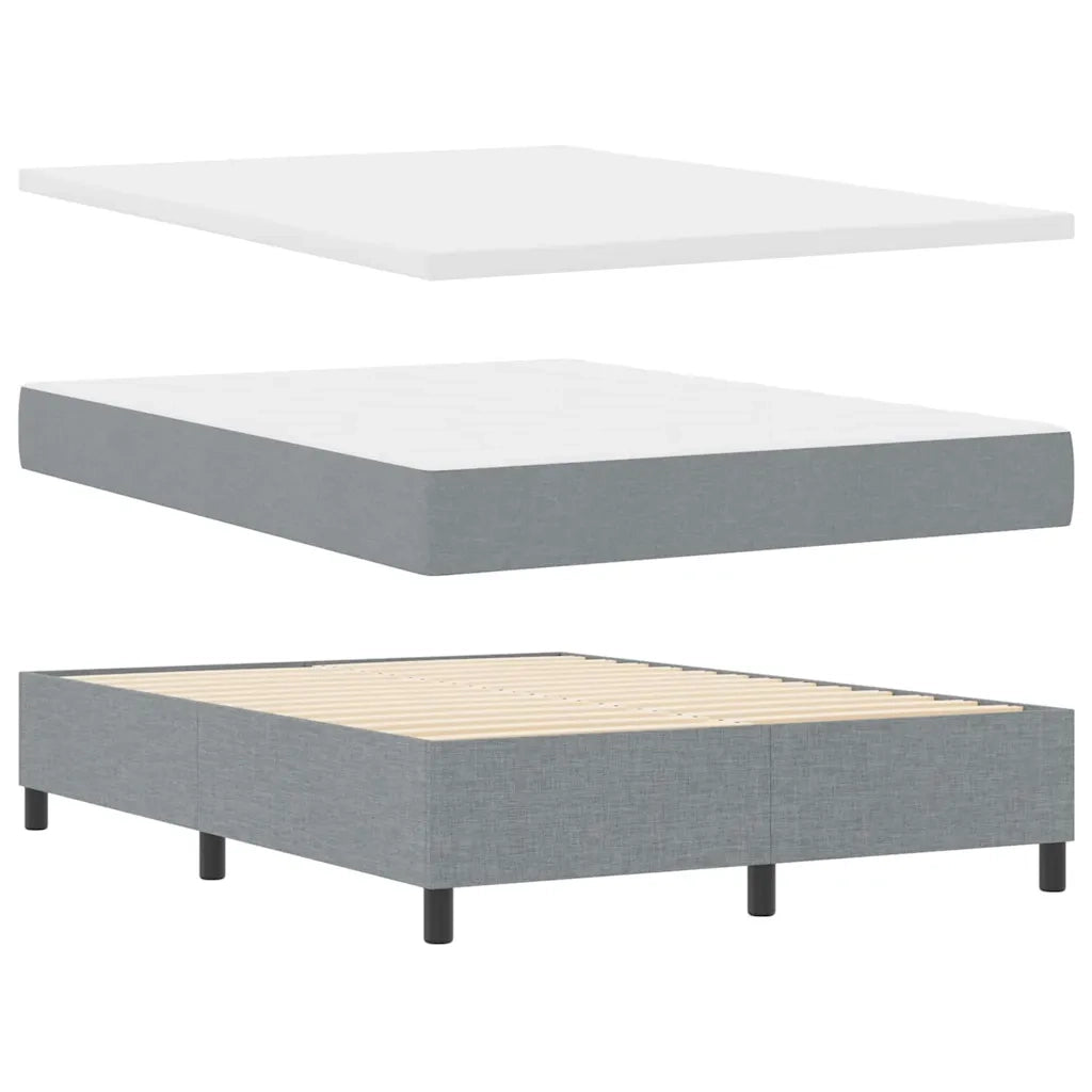 Letto a Sorgente LED Grigio chiaro 140 x 190 cm Tessuto 3343497