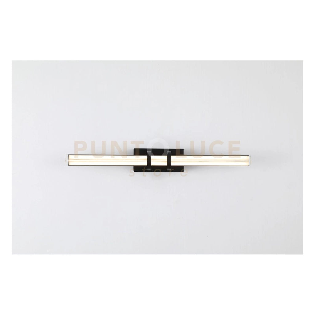 Applique a LED Parma, metallo nero opaco e vetro trasparente