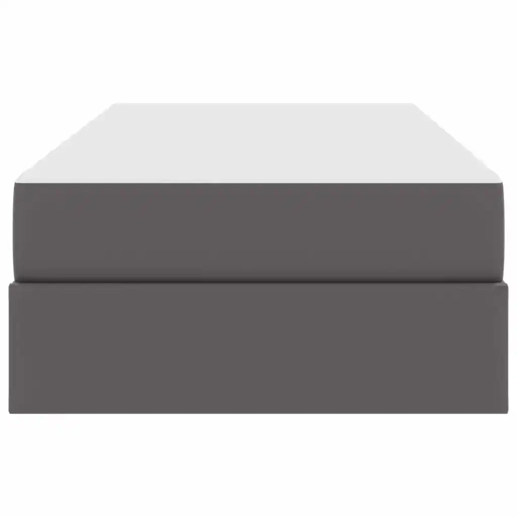 Letto con contenitore e materasso 2 pcs Grigio Pelle 3399598