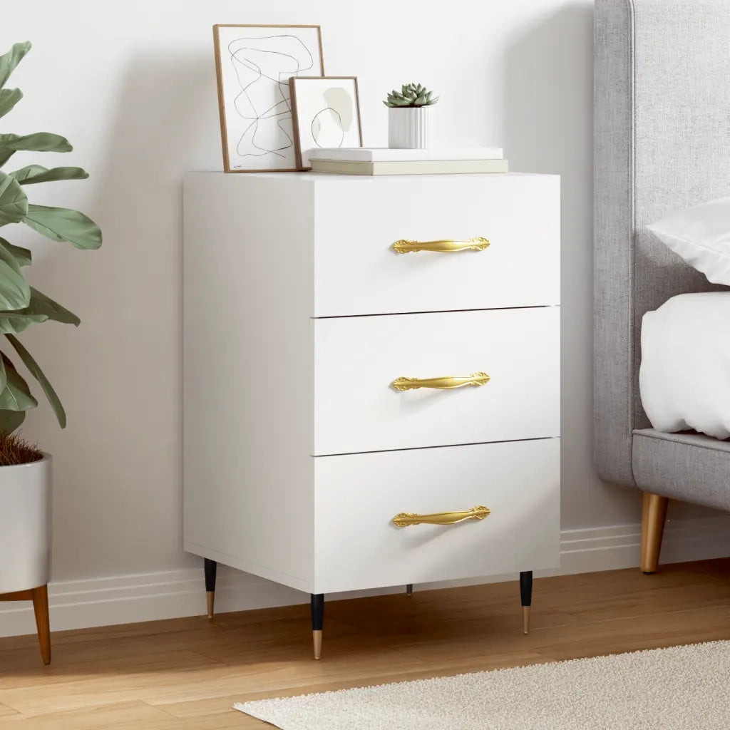 Comodino Bianco 40x40x66 cm in Legno Multistrato 827636
