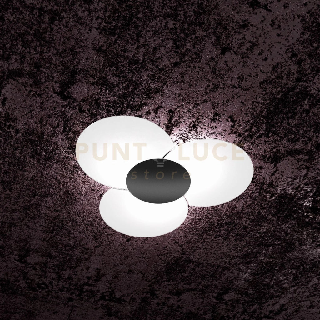 CLOVER APPLIQUE-PLAFONIERA D.70 CM 6 LUCI NERO 1114-70-NE