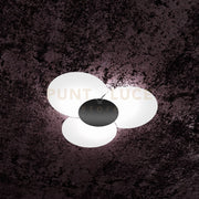 CLOVER APPLIQUE-PLAFONIERA D.70 CM 6 LUCI NERO 1114-70-NE