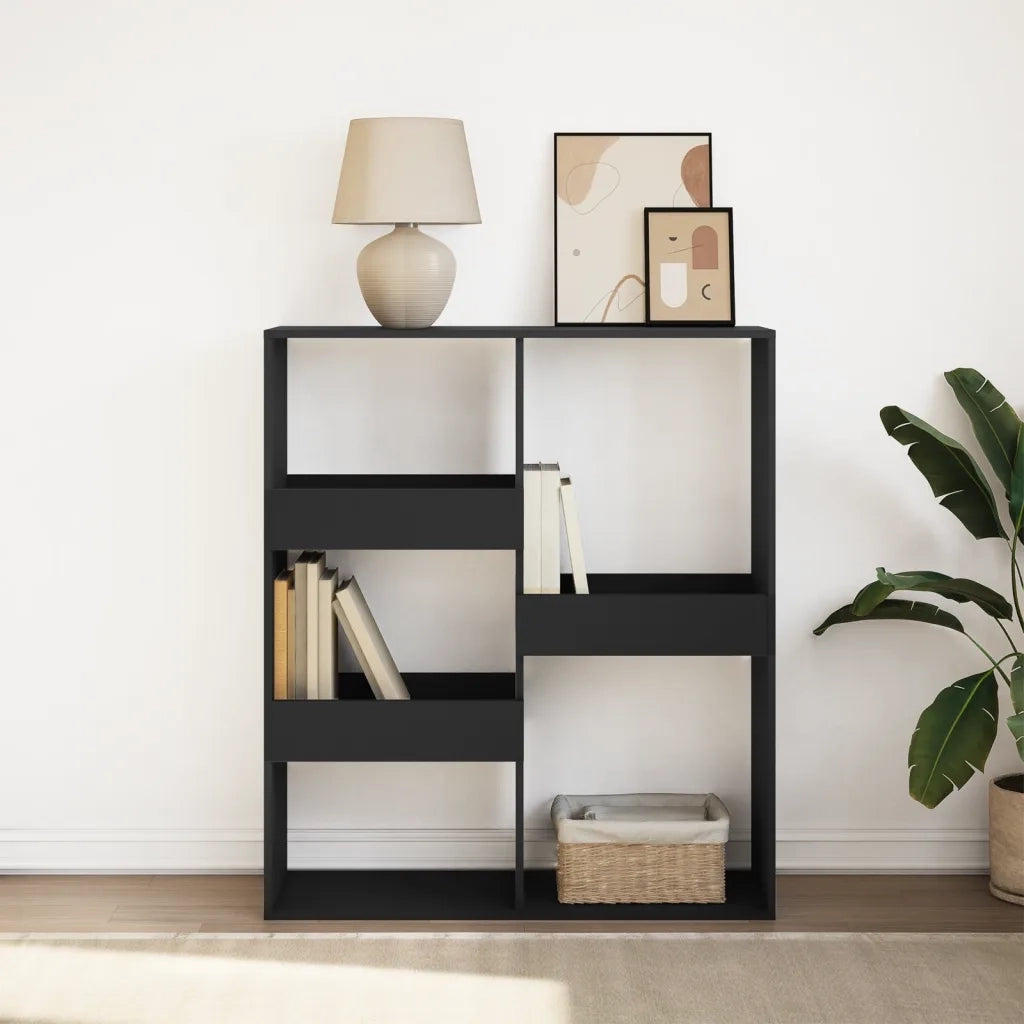 Libreria Divisorio-Scaffale per Libri-Mobile di Stoccaggio Nero 100x33x115 cm