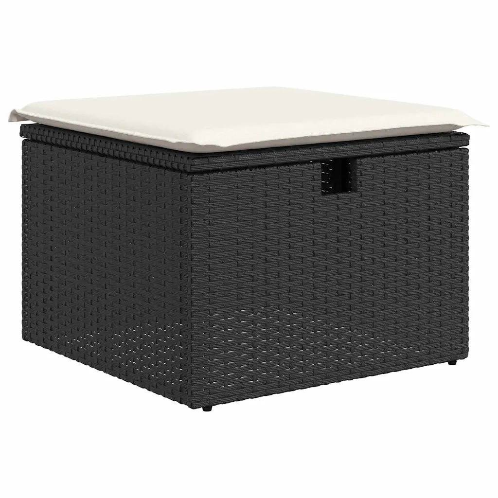 Set Divano da Giardino con cuscino 6 pcs Nero polyrattan 3359446