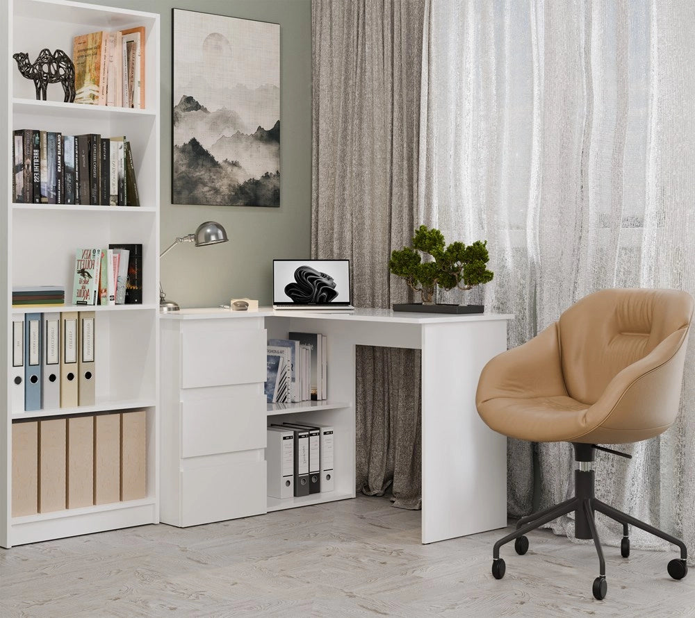 Scrivania NICEA sinistro bianco per ufficio e studio