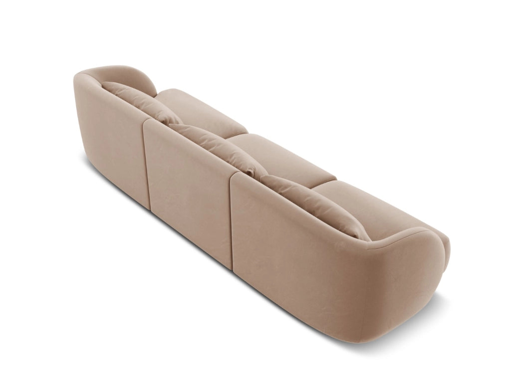 Cosmopolitan Design - Divano "Tulum" 3 posti in velluto beige 