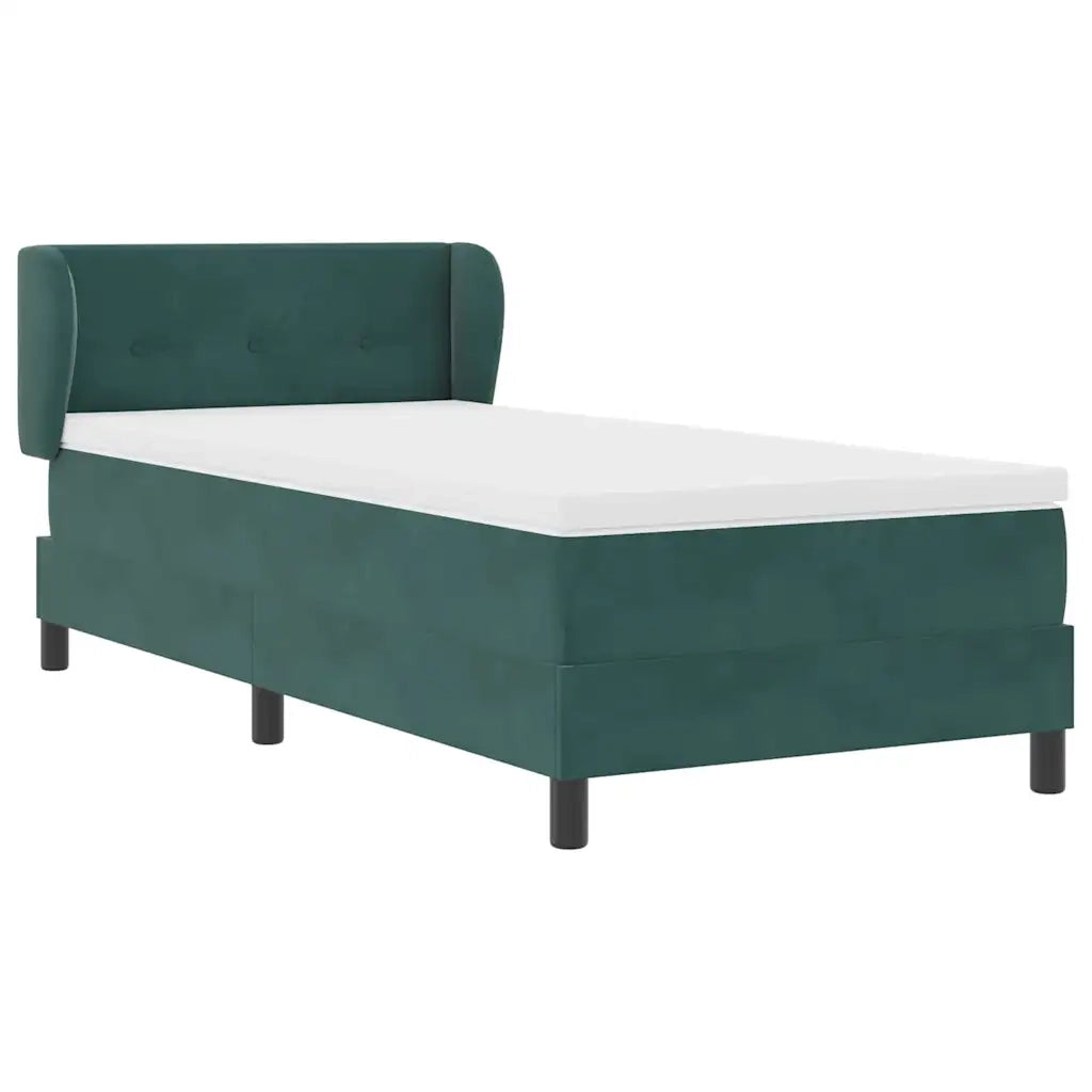 Letto a molle con testiera Verde scuro 90 x 200 cm Velluto 3340373