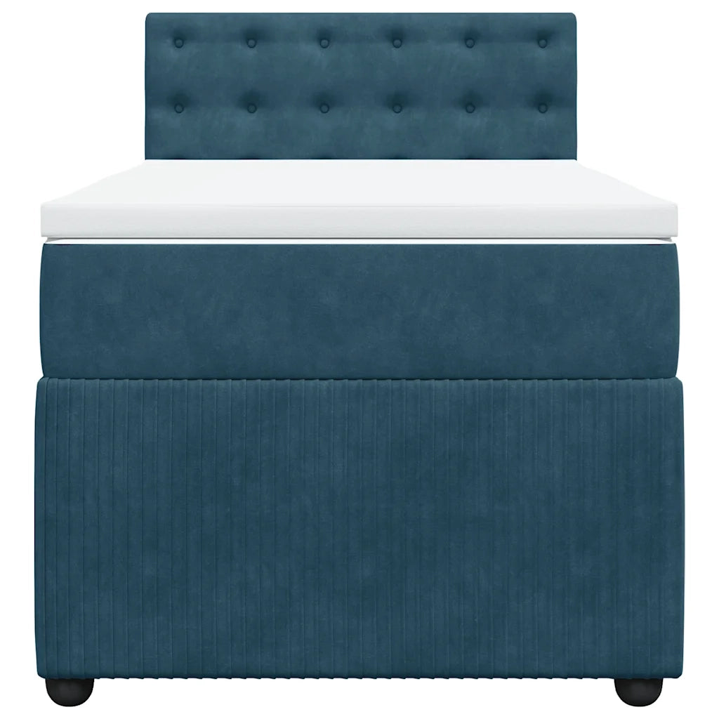 Giroletto a Molle con Materasso Blu 80x200 cm in Velluto 3287606