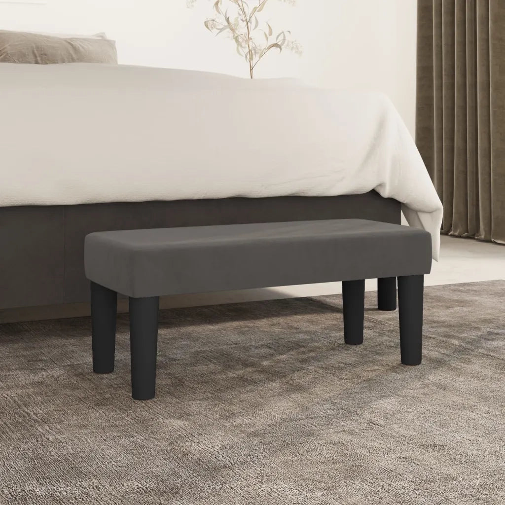 Panca-Sgabello Grigio Scuro 70x30x30 cm in Velluto