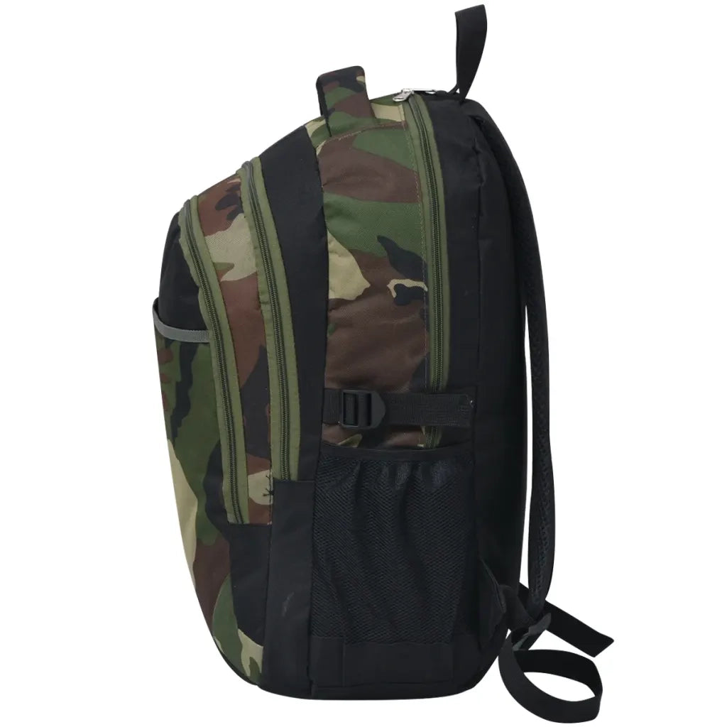 Zaino da Scuola 40L Nero e Mimetico 91110