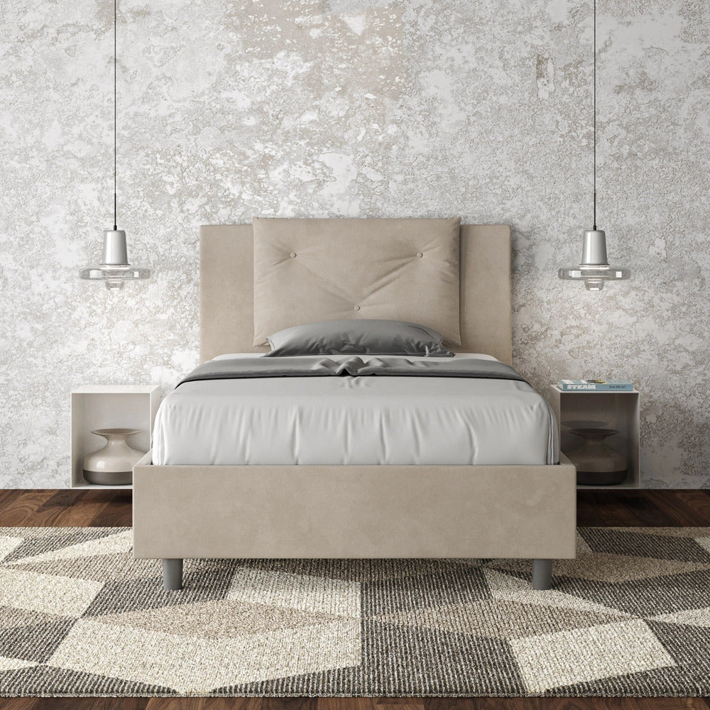 Letto 1 Piazza e Mezzo 120x200 cm Senza Rete Appia Sabbia