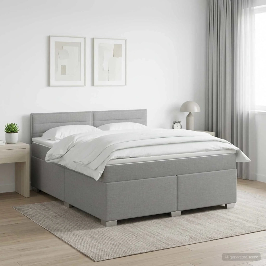 Letto box spring con materasso Grigio Chiaro 140 x 200 cm 3450488