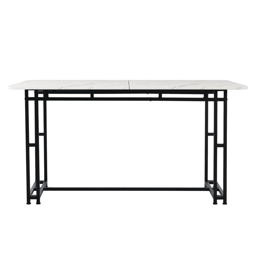 Tavolo da Pranzo Rettangolare ¨C Xylo ¨C Nero, Gambe in Metallo, 140x80 cm