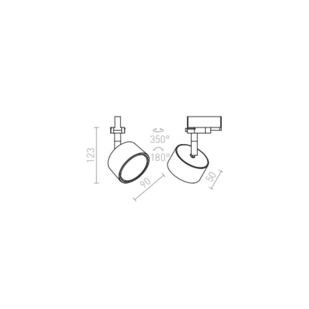 Faretto PIXIE per binario trifase Nero cromo 230V LED GX53 7W