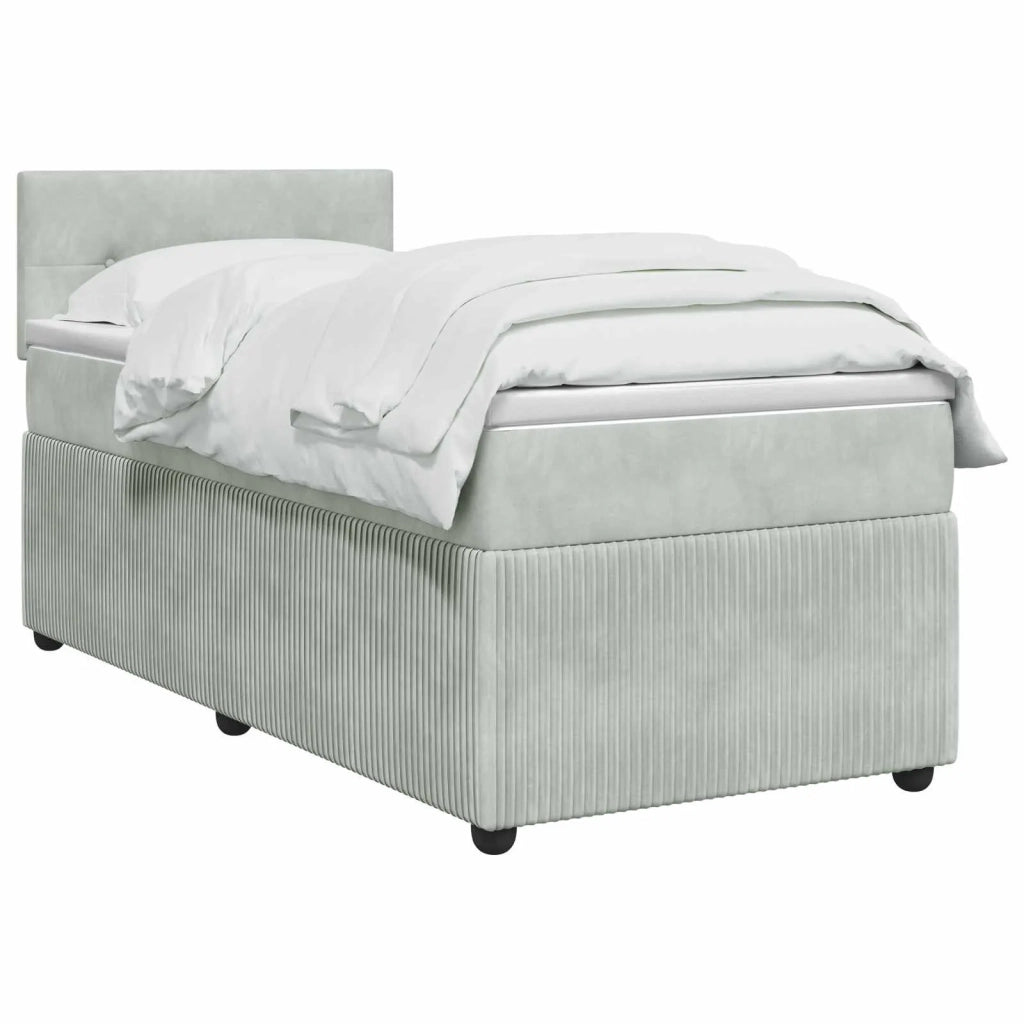 Letto box spring con materasso Grigio Chiaro 100 x 200 cm 3451619