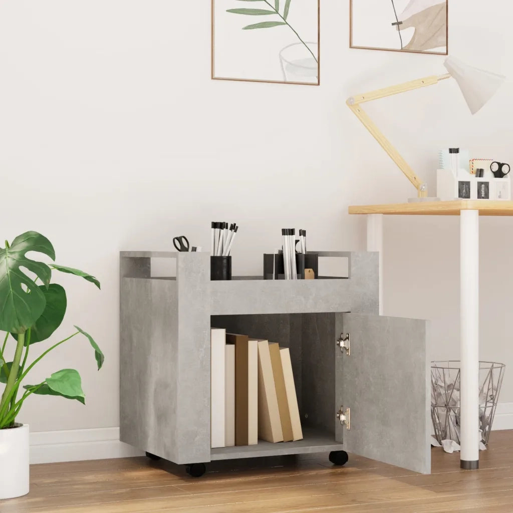 Carrello Scrivania Grigio cemento 60x45x60 cm Legno Multistrato CFW7409642